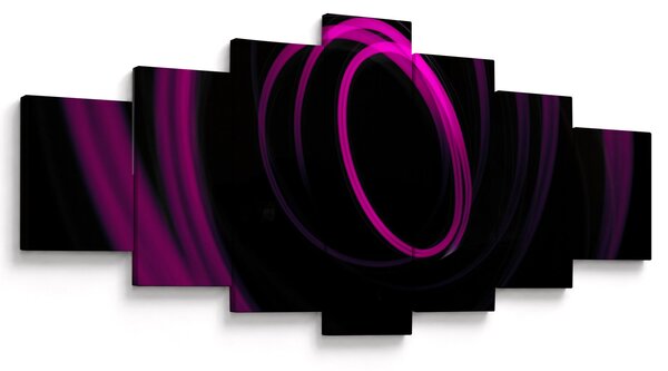 Obraz - fialové čáry (210x100 cm)