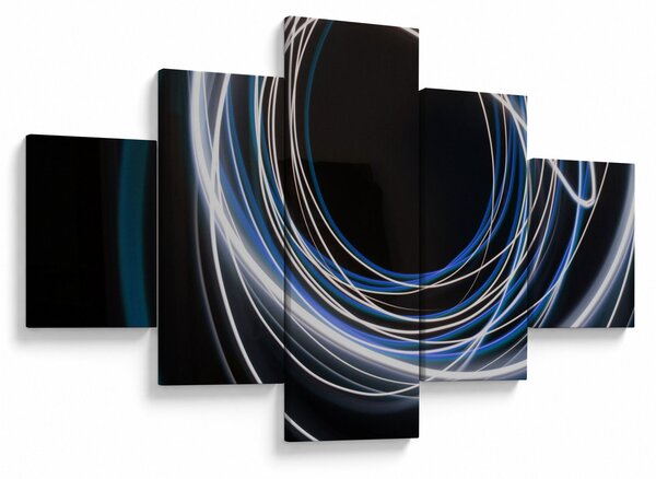 Obraz modrých linek (125x70 cm)