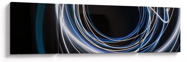 Obraz modrých linek (170x50 cm)