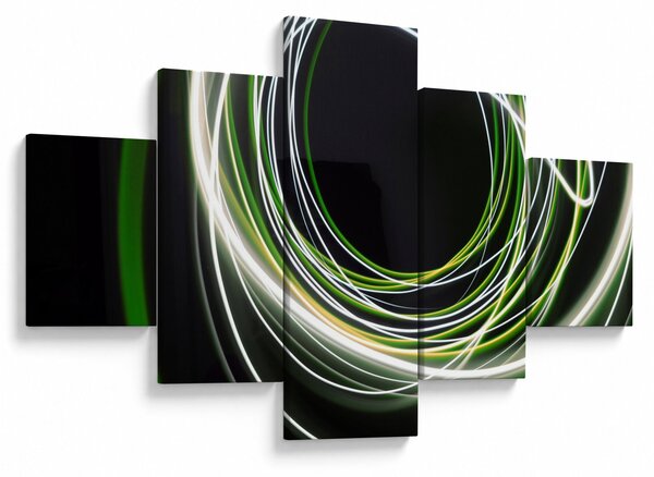 Obraz zelených čar (125x70 cm)