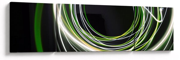Obraz zelených čar (170x50 cm)