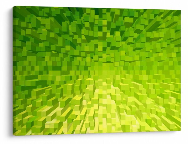 Obraz žlutozelených kostiček (70x50 cm)