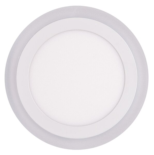 Ecolite Bílý vestavný LED panel kulatý 195mm 12W+4W podsvícený LED-DUO-R12W