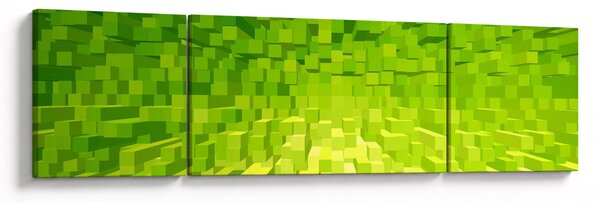 Obraz žlutozelených kostiček (170x50 cm)