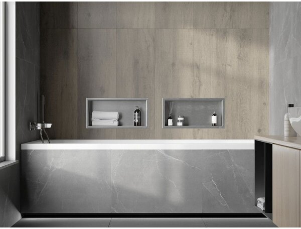 Mexen X-Wall-R vestavěná polička s límcem 45 x 20 cm, inox - 1910452010