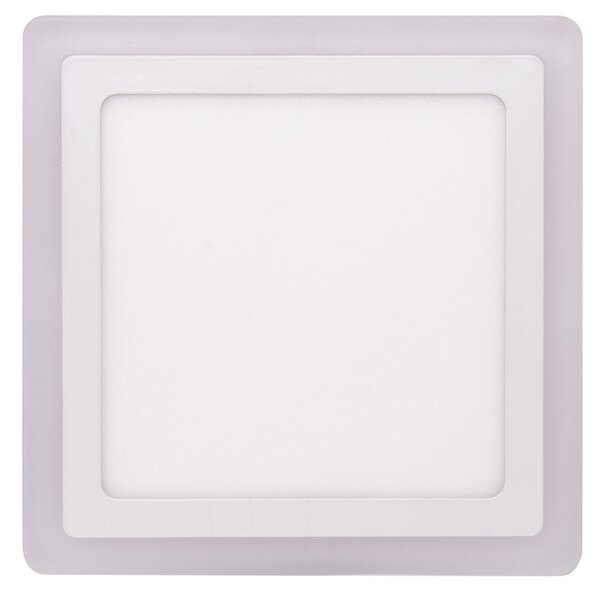 Ecolite Bílý vestavný LED panel hranatý 245 x 245mm 18W+6W podsvícený LED-DUO-S18W