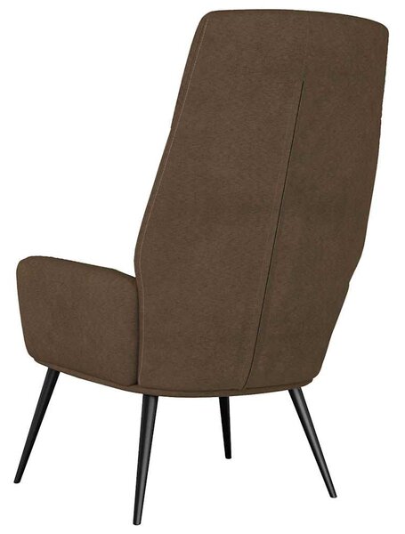 Relaxační křeslo hnědé umělá semišová kůže 341279