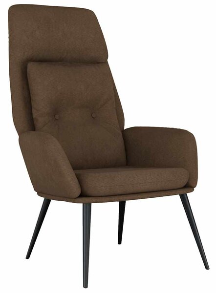 Relaxační křeslo hnědé umělá semišová kůže 341279