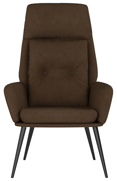 Relaxační křeslo hnědé umělá semišová kůže 341279
