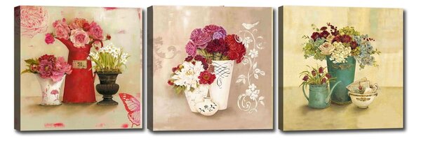 Sada 3 obrazů Tablo Center Flower Vases