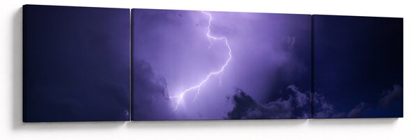 Obraz - fialová obloha a blesk (170x50 cm)