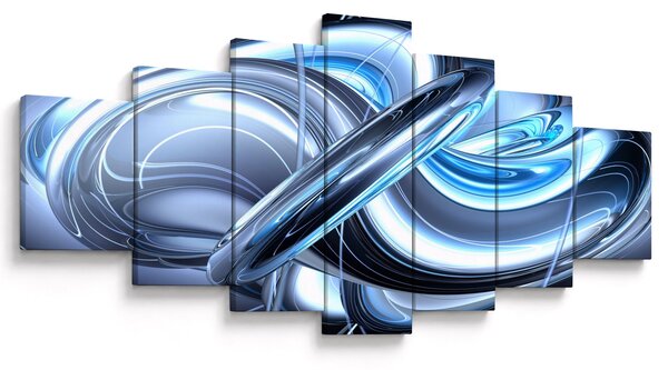 Obraz modré abstrakce (210x100 cm)