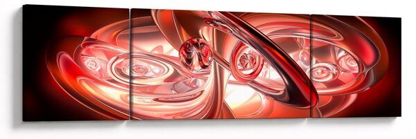 Obraz - červené tvary (170x50 cm)