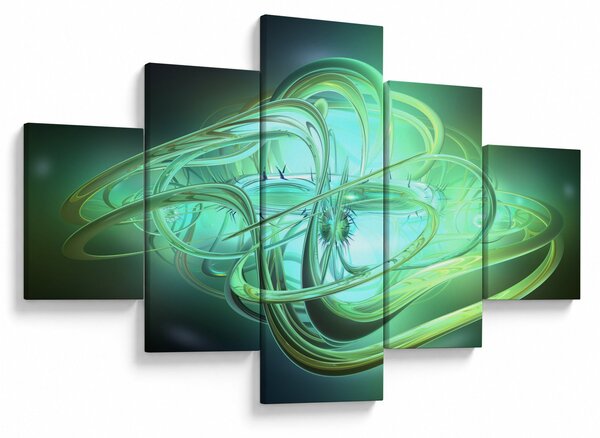 Obraz zelené abstrakce (125x70 cm)