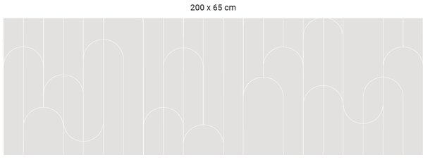 FUGU Tapeta za postel - Lines and rounds grey Varianta ochrany zdi: Delší strana postele 200x65 cm