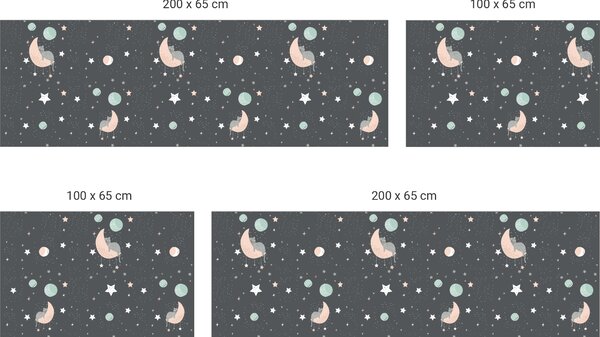 FUGU Tapeta za postel - Kočičky na měsíci Varianta ochrany zdi: Delší strana postele 200x65 cm