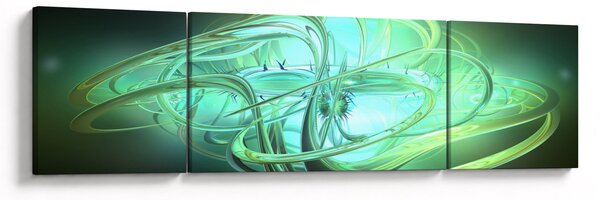 Obraz zelené abstrakce (170x50 cm)