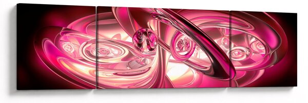 Obraz růžových fraktálů (170x50 cm)