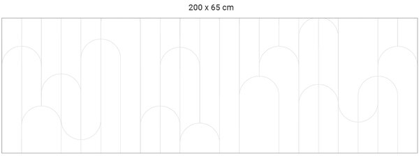 FUGU Tapeta za postel - Lines and rounds white Varianta ochrany zdi: Delší strana postele 200x65 cm