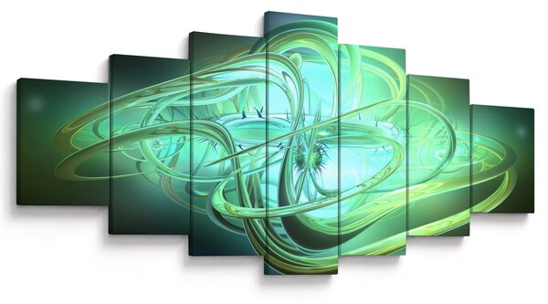 Obraz zelené abstrakce (210x100 cm)