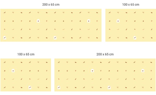 FUGU Tapeta za postel - Psi yellow Varianta ochrany zdi: Delší strana postele 200x65 cm