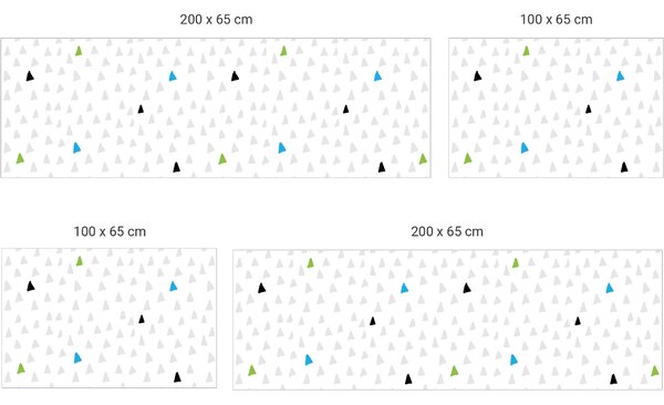 FUGU Tapeta za postel - Kids hills blue Varianta ochrany zdi: Delší strana postele 200x65 cm
