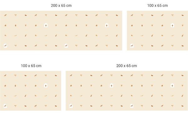 FUGU Tapeta za postel - Psi beige Varianta ochrany zdi: Delší strana postele 200x65 cm