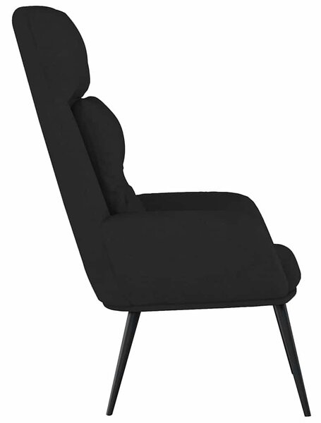 Relaxační křeslo černé umělá broušená kůže 341283