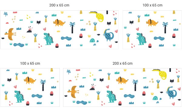 FUGU Ochrany pruh za postel - Dinosauři Varianta ochrany zdi: Delší strana postele 200x65 cm