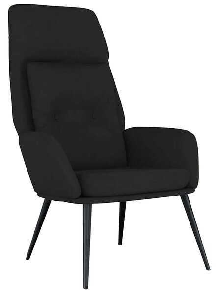 Relaxační křeslo černé umělá broušená kůže 341283