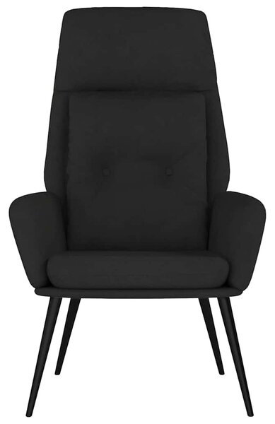 Relaxační křeslo černé umělá broušená kůže 341283