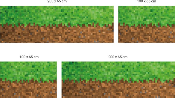 FUGU Ochrana stěny za postel - Pixelcraft classic Varianta ochrany zdi: Delší strana postele 200x65 cm