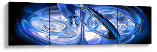 Modrý abstraktní obraz (170x50 cm)