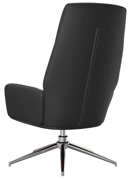 Relaxační křeslo černé pravá kůže 341285