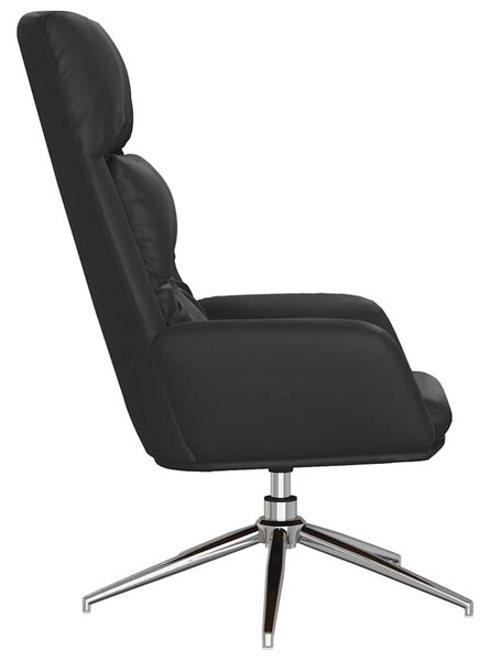 Relaxační křeslo černé pravá kůže 341285