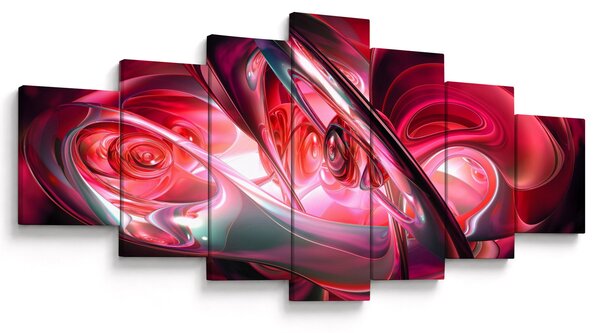 Obraz červených fraktálů (210x100 cm)