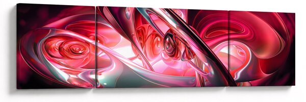 Obraz červených fraktálů (170x50 cm)