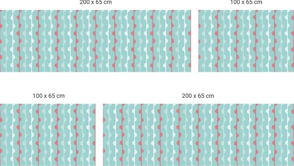 FUGU Pruh za postel - Obloučky koral Varianta ochrany zdi: Delší strana postele 200x65 cm