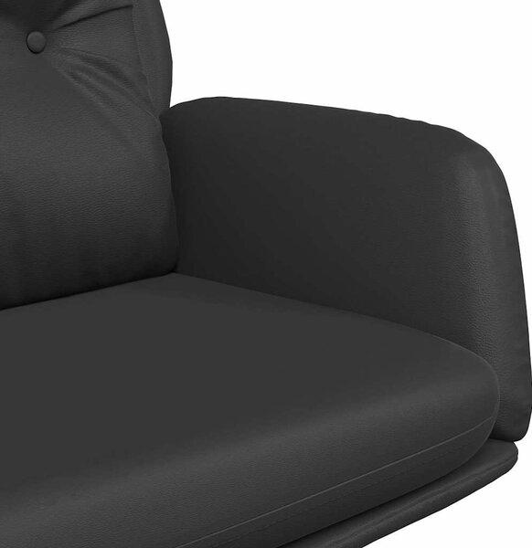 Relaxační křeslo černé pravá kůže 341285