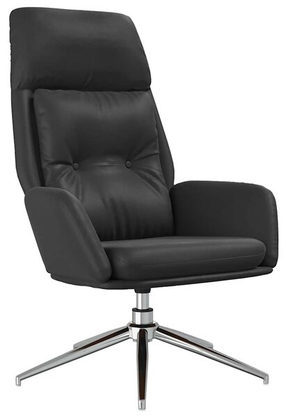 Relaxační křeslo černé pravá kůže 341285