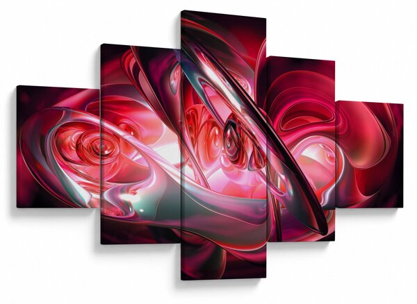 Obraz červených fraktálů (125x70 cm)