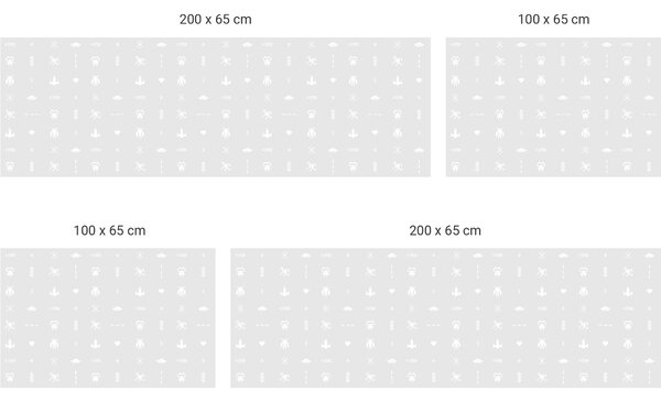 FUGU Ochrana stěny za postel - Pixel wars grey Varianta ochrany zdi: Delší strana postele 200x65 cm
