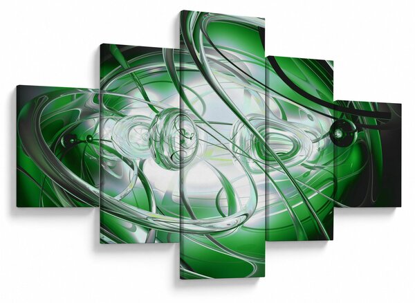 Zelený abstraktní obraz (125x70 cm)