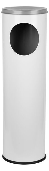Alda Odpadkový koš s popleníkem Cigarette Pillar 15 l, lakovaná ocel, bílá