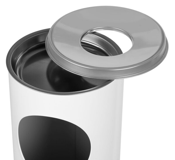 Alda Odpadkový koš s popleníkem Cigarette Pillar 15 l, lakovaná ocel, bílá