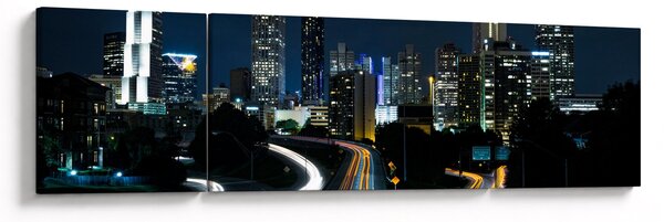 Obraz noční metropole (170x50 cm)