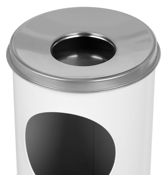 Alda Odpadkový koš s popleníkem Cigarette Pillar 15 l, lakovaná ocel, bílá