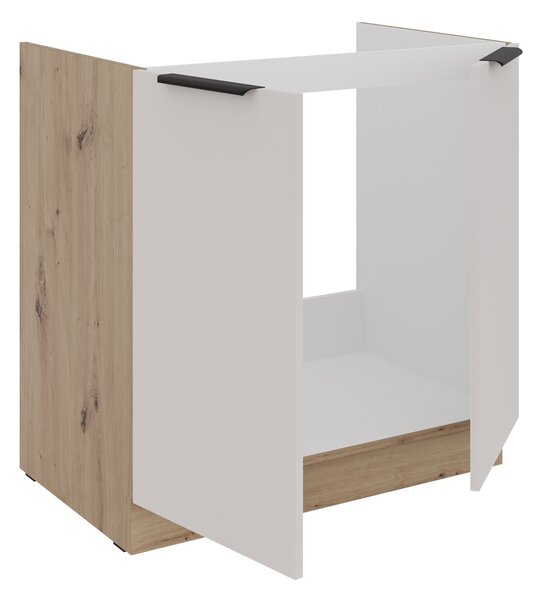 Dolní drezová kuchyňská skříňka Solea 80 ZL 2F BB, Barva: dub artisan / kašmír, Dřez: ano 5903211501623