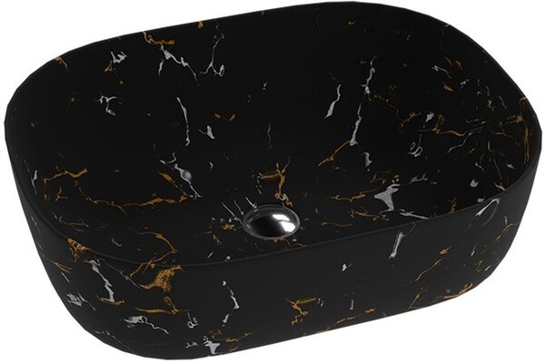 LaVita Fuego umyvadlo 50x38.5 cm obdélníkový na pult černá matný 5900378326359