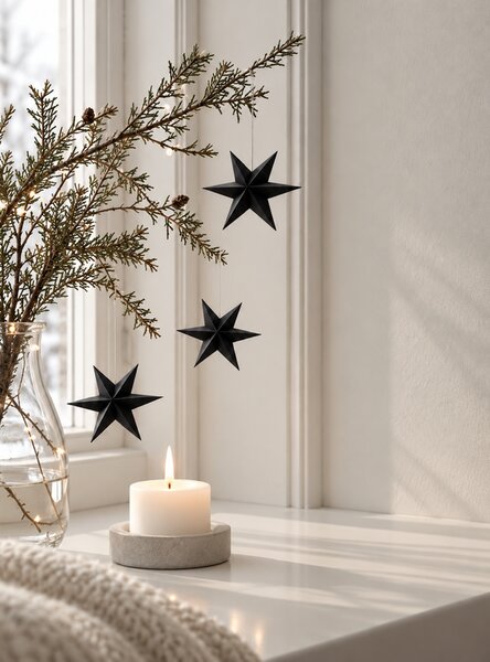Noordliving Šesticípá hvězda Xmas Black - 12 cm NL149